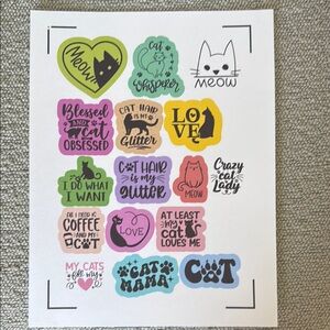 Colorful Cat Sticker Set